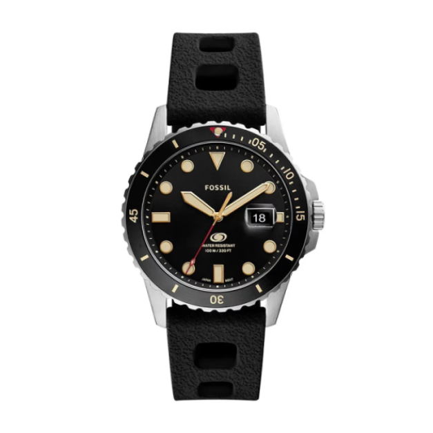 【Fossil】Blue運動潛水時尚矽膠腕錶-經典黑/FS5947/台灣總代理公司貨享兩年保固