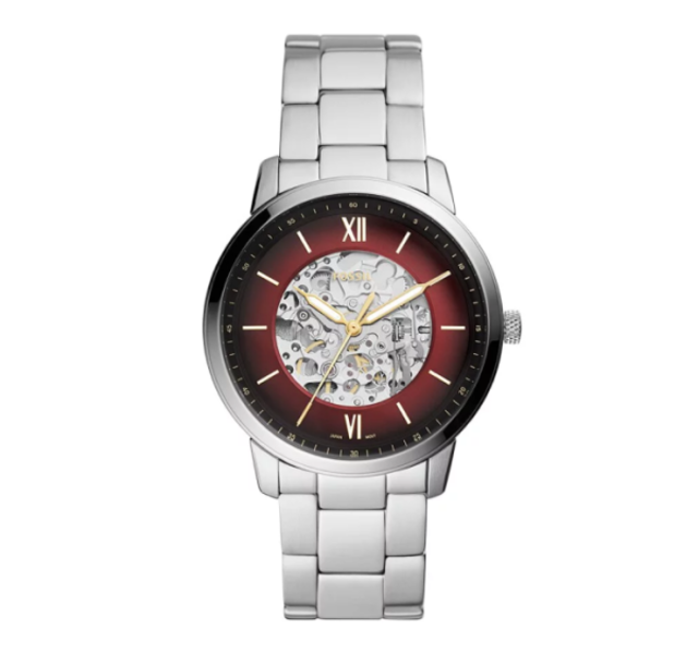 【Fossil】Neutra簡約鏤空機械不鏽鋼腕錶-咖啡棕/ME3209/台灣總代理公司貨享兩年保固