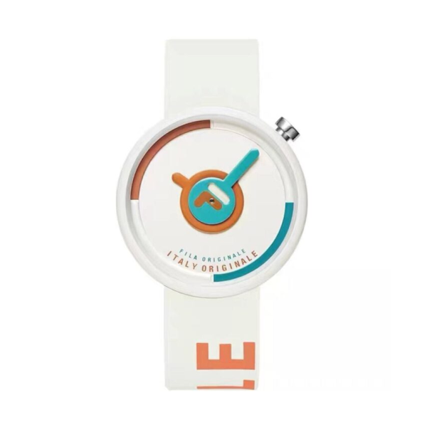 【FILA Watch】復古翻玩撞色拼接運動腕錶-暖心白/38-6126-002/台灣總代理公司貨享兩年保固