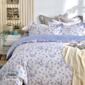 兩用被床包四件組 /天絲+無異纖純棉二合一/2210花仙子(藍)