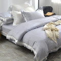 澳洲Simple Living 加大600織臻品雙翼天絲被套床包組-薄霧灰(台灣製)_3