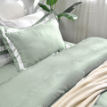 澳洲Simple Living 加大600織臻品雙翼天絲被套床包組-櫻草綠(台灣製)_3