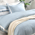 澳洲Simple Living 特大600織臻品雙翼天絲被套床包組-晨霧藍(台灣製)_2