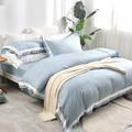 澳洲Simple Living 加大600織臻品雙翼天絲被套床包組-晨霧藍(台灣製)_1