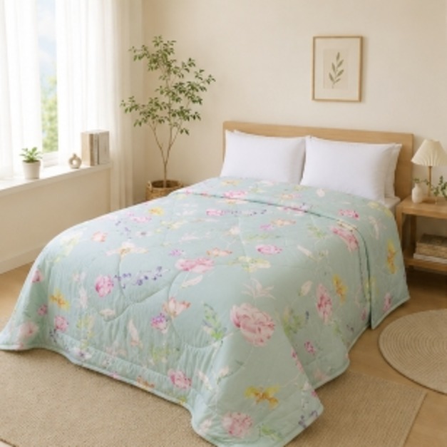 澳洲Simple Living 天絲竹纖維防螨抗菌涼被5x6.2尺(花漾晨霧)