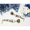 琉璃珠系列耳環-Glass Beads Earrings 橘色眼睛之珠