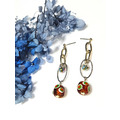 琉璃珠系列耳環-Glass Beads Earrings 橘色眼睛之珠_1