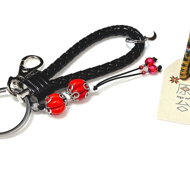 琉璃珠鑰匙圈-Glass Beads Keychain  月牙之珠