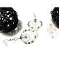 琉璃珠系列耳環-Glass Beads Earrings 透明月牙、孔雀之珠