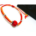 琉璃珠手鍊金剛結系列-Glass Beads Bracelet 紅色月牙之珠_1