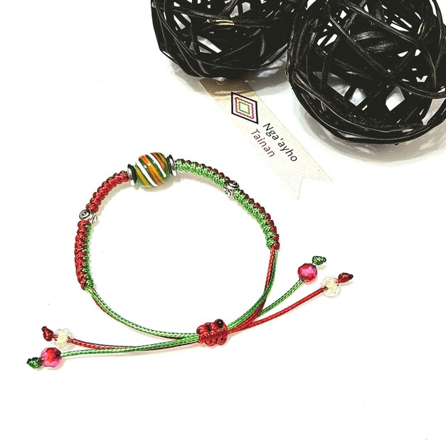 琉璃珠手鍊金剛結系列-Glass Beads Bracelet 綠色織工之珠 