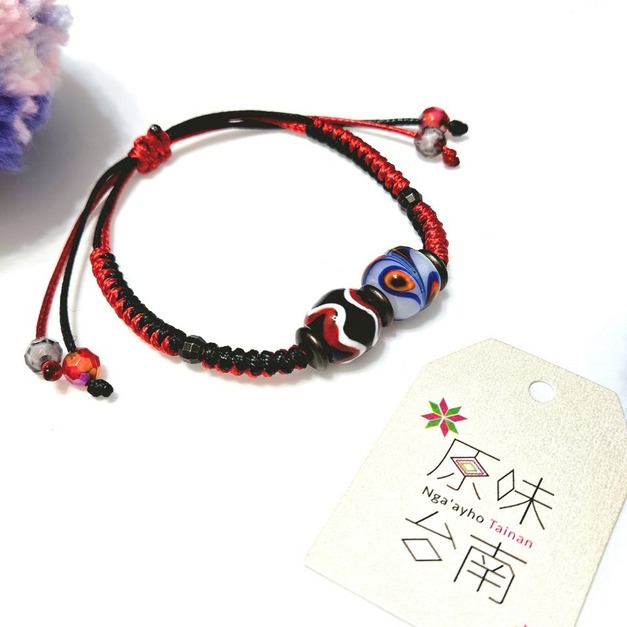琉璃珠手鍊金剛結系列(雙珠)-Glass Beads Bracelet 孔雀之珠/勇士之珠 