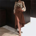 又一款性感側開叉咖啡色長裙 S-M_5