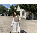 清新白色連衣裙+西裝馬甲短版背心 二件組 F 三色_8