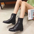 中筒平底英倫風馬丁靴 黑色_5