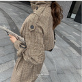 格紋中長版風衣外套 S-XL_10