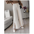 小開岔保暖針織寬褲 四色 F_10