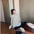 條紋寬鬆休閒上衣 大碼 M-4XL_5
