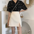 百搭高腰小開岔短裙 二色 S-XL
