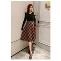 清新格紋半身裙 三色 F_6