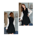 氣質接拼連身洋裝 S-2XL_2