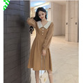 超氣質接拼收腰洋裝 2色 S-L_2