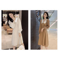 超氣質接拼收腰洋裝 2色 S-L_5