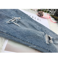 舒適高腰刷破牛仔褲 S-XL_8