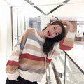 ☆推薦☆甜美撞色條紋針織上衣