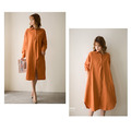 氣質棉料長版襯衫罩衫 4色 M-2XK_7