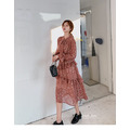 甜甜綁帶蛋糕裙碎花雪紡洋裝 S-XL_2