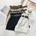 休閒感鬆緊褲純色百搭短褲 4色_4