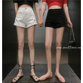 超顯瘦!!高腰捲邊彈性短褲 3色S-L_1