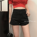 超顯瘦!!高腰捲邊彈性短褲 3色S-L_7