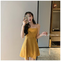 細肩綁帶平口俏皮短洋裝 2色M-2Xl_1