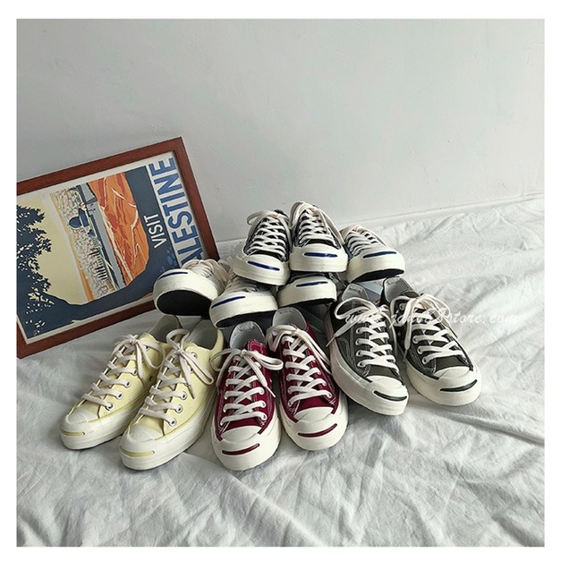 復古經典開口笑休閒帆布鞋 多色