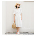 氣質溫柔白色雪紡洋裝_2