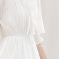 氣質溫柔白色雪紡洋裝_7