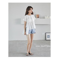 清新圓領後綁帶蝴蝶結短袖上衣 2色_11