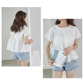 清新圓領後綁帶蝴蝶結短袖上衣 2色_9