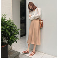 狂銷☆純色質感高腰半身A字裙 S-M_5