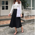 狂銷☆純色質感高腰半身A字裙 S-M_9