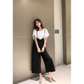 細肩吊帶褲+白色一字領上衣 二件套2色_7