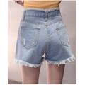 毛邊刷破牛仔短褲 S-5XL_3