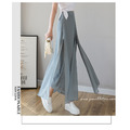 浪漫雪紡假兩件高腰寬褲 3色 S-2XL