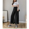 浪漫雪紡假兩件高腰寬褲 3色 S-2XL_10