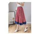 復古撞色拼接百褶裙 2色