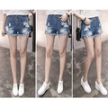 顯瘦刷破前短後長牛仔短褲 S-5XL_4