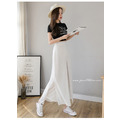 浪漫雪紡假兩件高腰寬褲 3色 S-2XL_9