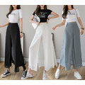 浪漫雪紡假兩件高腰寬褲 3色 S-2XL_15